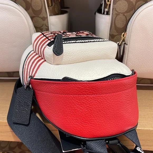 Coach Disney Mickey Mouse X Keith Haring Small West Backpack Crossbody - Picture 9 of 16